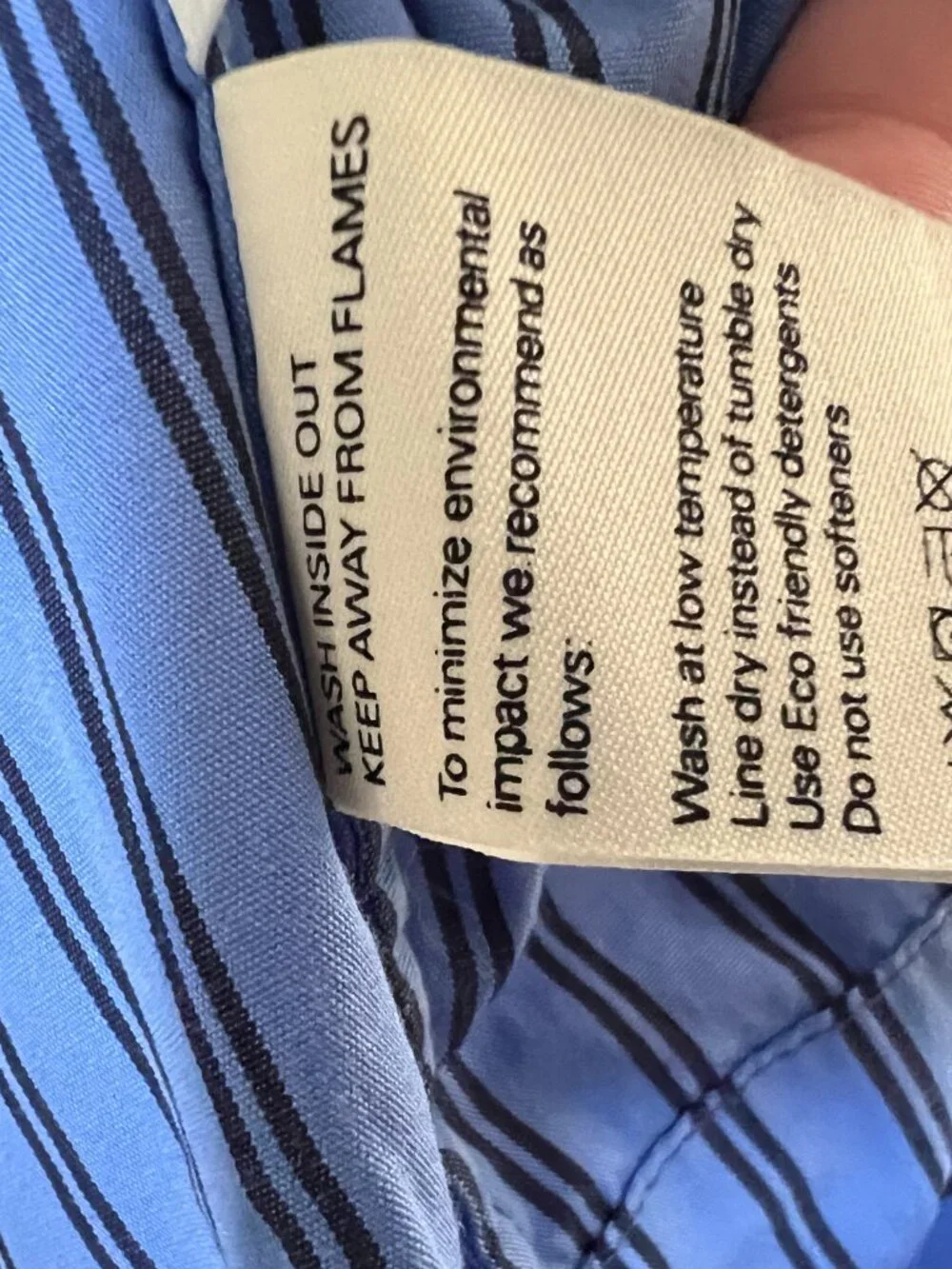TEKLA Blue Striped Poplin Pyjama Set Size Small Matching Pants Shirt Luxury